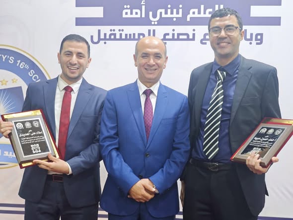 تكريم عضوان من هيئة التدريس بالكلية فى عيد العلم السادس عشر بجامعة المنصورة